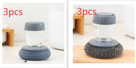 Kitchen Soap Dispensing Palm Brush Cleaner Push-type Brush Kitchen Detergent Tools