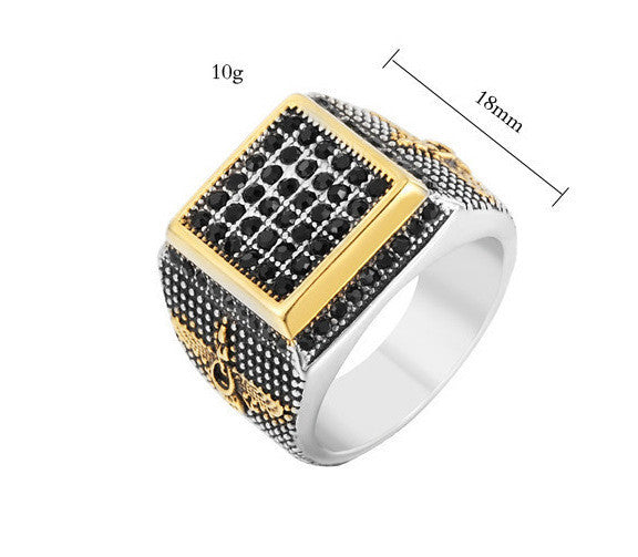 Personalized Retro Men's Titanium Steel Jewelry Ring
