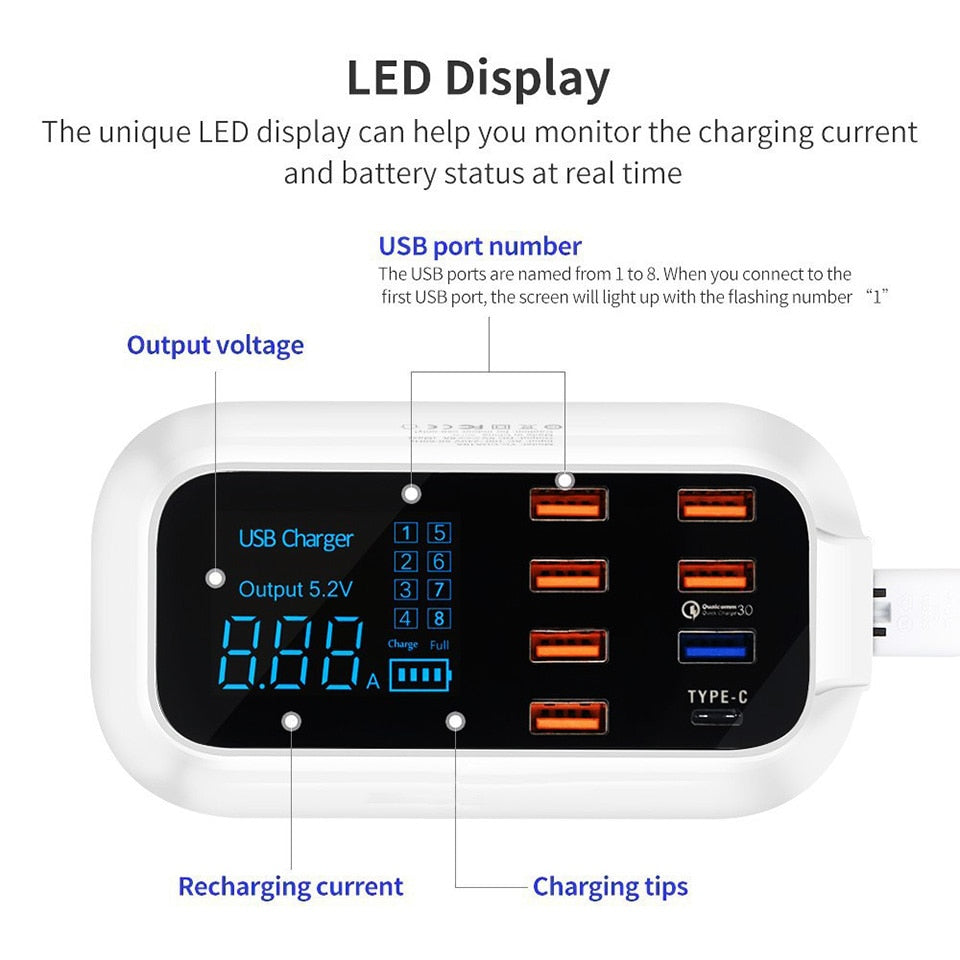 Quick Charge 3.0 /  Ordinary Smart USB Charger Station