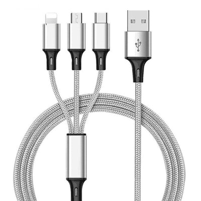 3 In 1 USB Cable For IPhone XS Max XR X 8 7 Charging Charger Micro USB Cable For Android USB TypeC Mobile Phone Cables