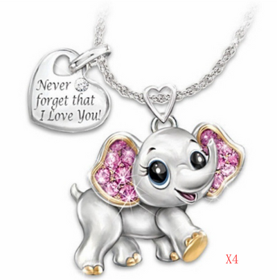 Women Necklace Blue Cute Elephant Necklace Fashion Cartoon Animal Necklaces For Kids Necklaces Jewelry Gifts