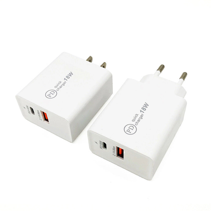 18W USB-C Fast Charge USB Type-C PD Charger US Plug Fast Charging Adapter