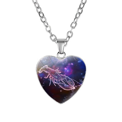 Women's Zodiac Heart Pendant Necklace
