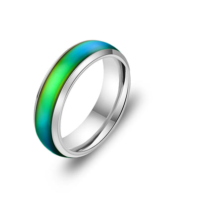 Men's And Women's Fashion Simple Temperature-sensitive Color Changing Ring