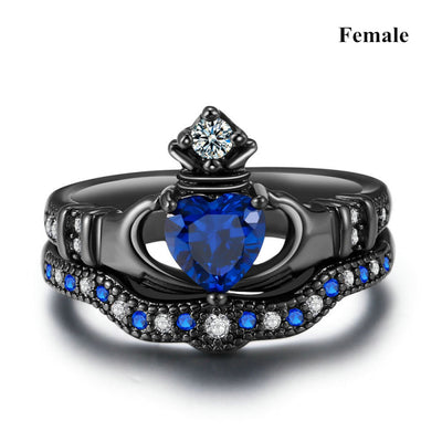 Crown love sapphire female ring