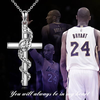 Kobe Bean Bryant Black Mamba Memorial Jewelry for Women Man 925 Sterling Silver Necklace Gifts for Kobe Fans