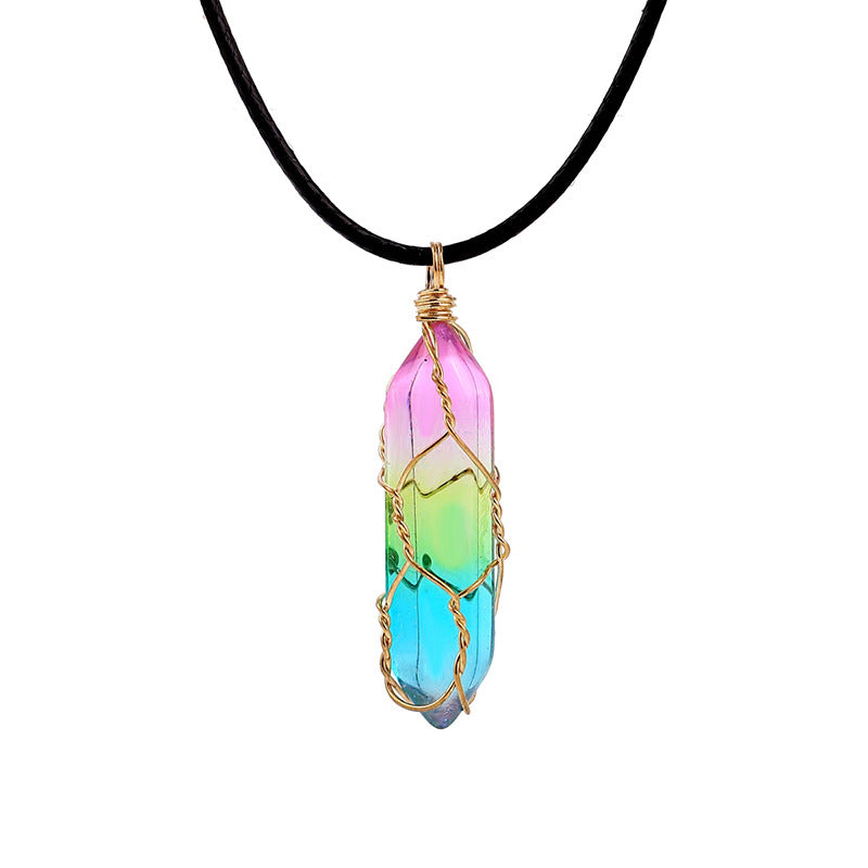 Women's Transparent Geometric Diamond Crystal Necklace