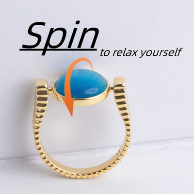Original Fidget Spinner Rings Natural Stone Rings Replaceable Spinners For Anxiety And Stress Relief Jewelry Gifts