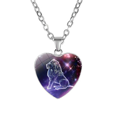 Women's Zodiac Heart Pendant Necklace