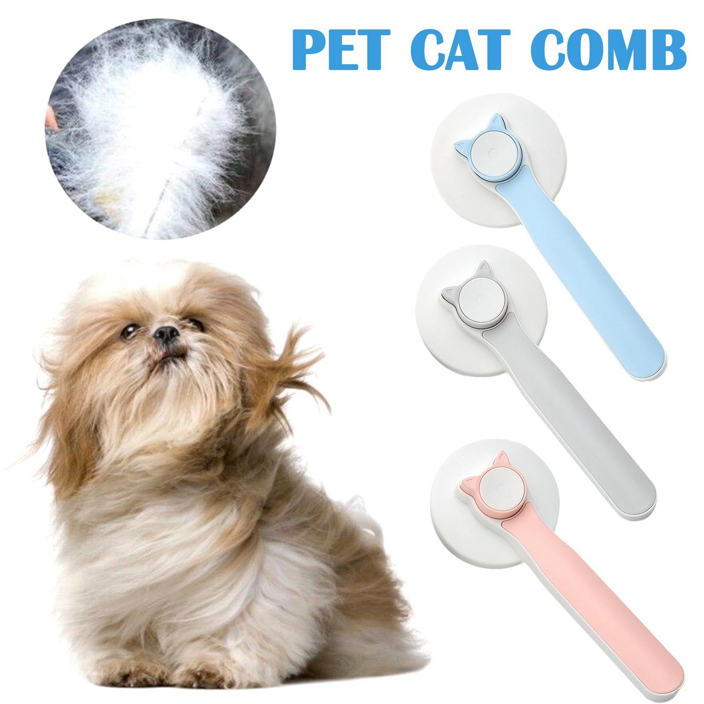 Cat Grooming Brush, Self Cleaning Slicker Brushes For Dogs Pet Hair Removal Comb Stainless Steel Needle Cat Brush Self Cleaning For Cats Dogs Hair Remover Scraper Pet Grooming Tool