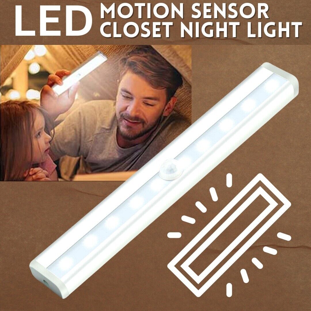 Cordless PIR Lamp LED Closet Light With Motion Sensor Wireless Battery Operated