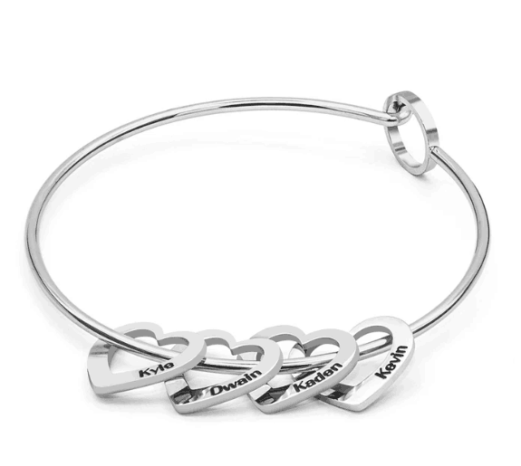 Love Bracelet Peach Heart Name Lettering Titanium Steel Bracelet