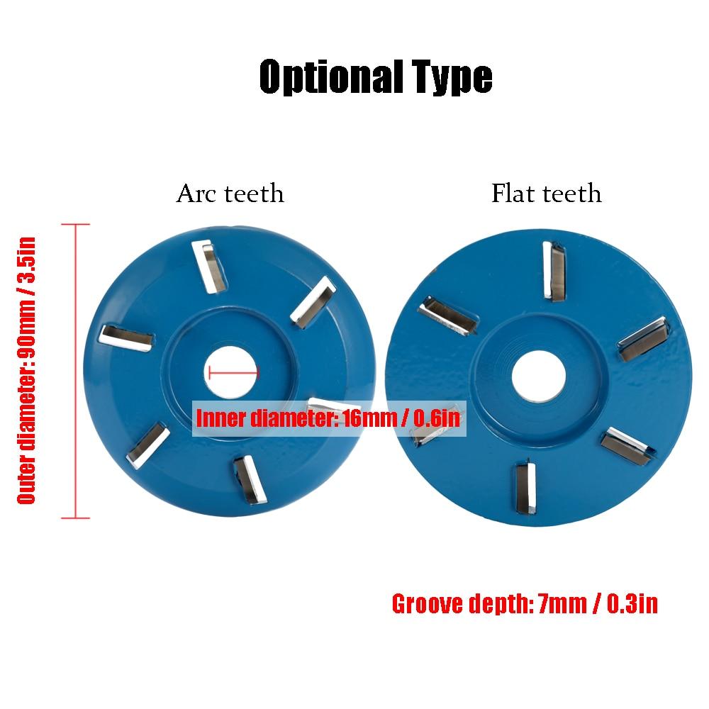 Meterk Six Teeth Power Wood Carving Disc Tool Milling Cutter For 16mm Aperture Angle Grinder Power Tool Accessories