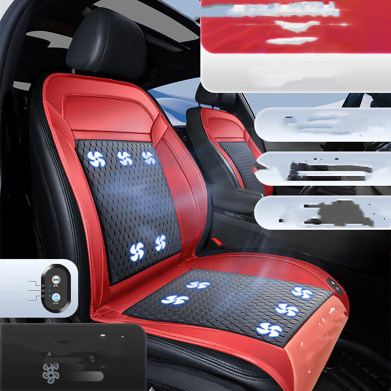 Ice Silk Breathable Truck Car Summer Cooling Pad With Fan