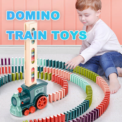 Domino Train Toys Baby Toys Car Puzzle Automatic Release Licensing Electric Building Blocks Train Toy