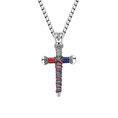Personalized Nail Cross Pendant  Men's Necklace