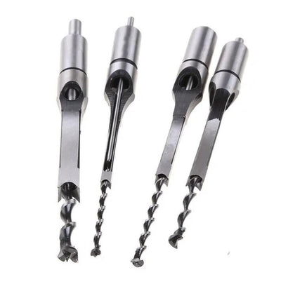 Square Hole Saws Auger Drill Bit Cut Mortising Chisel Woodworking Tool Set