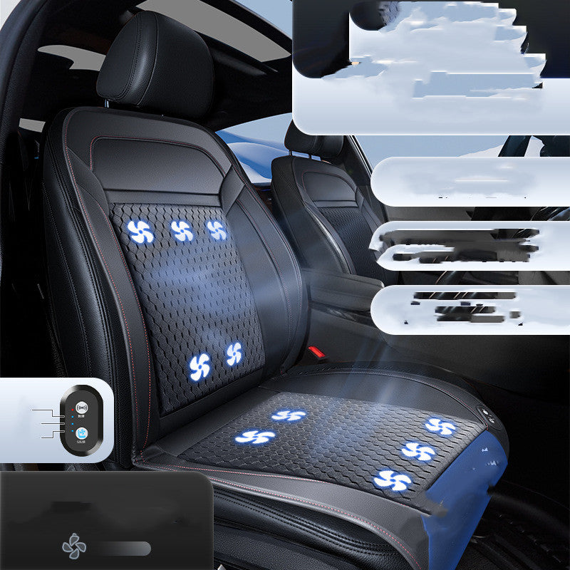 Ice Silk Breathable Truck Car Summer Cooling Pad With Fan