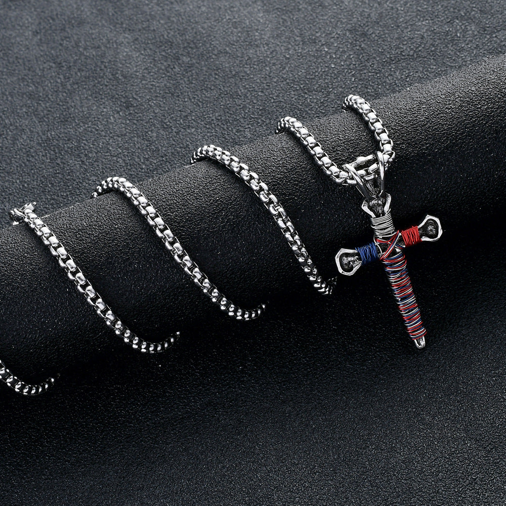 Personalized Nail Cross Pendant  Men's Necklace
